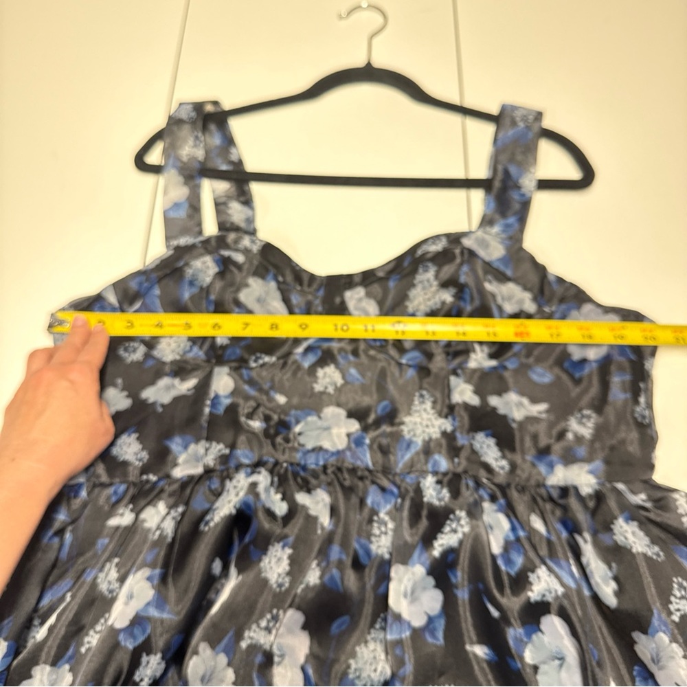 NWT Lulus Delightful Look Black Floral Print Bustier Midi Skater Dress Sz‎ XXL - Picture 12 of 16